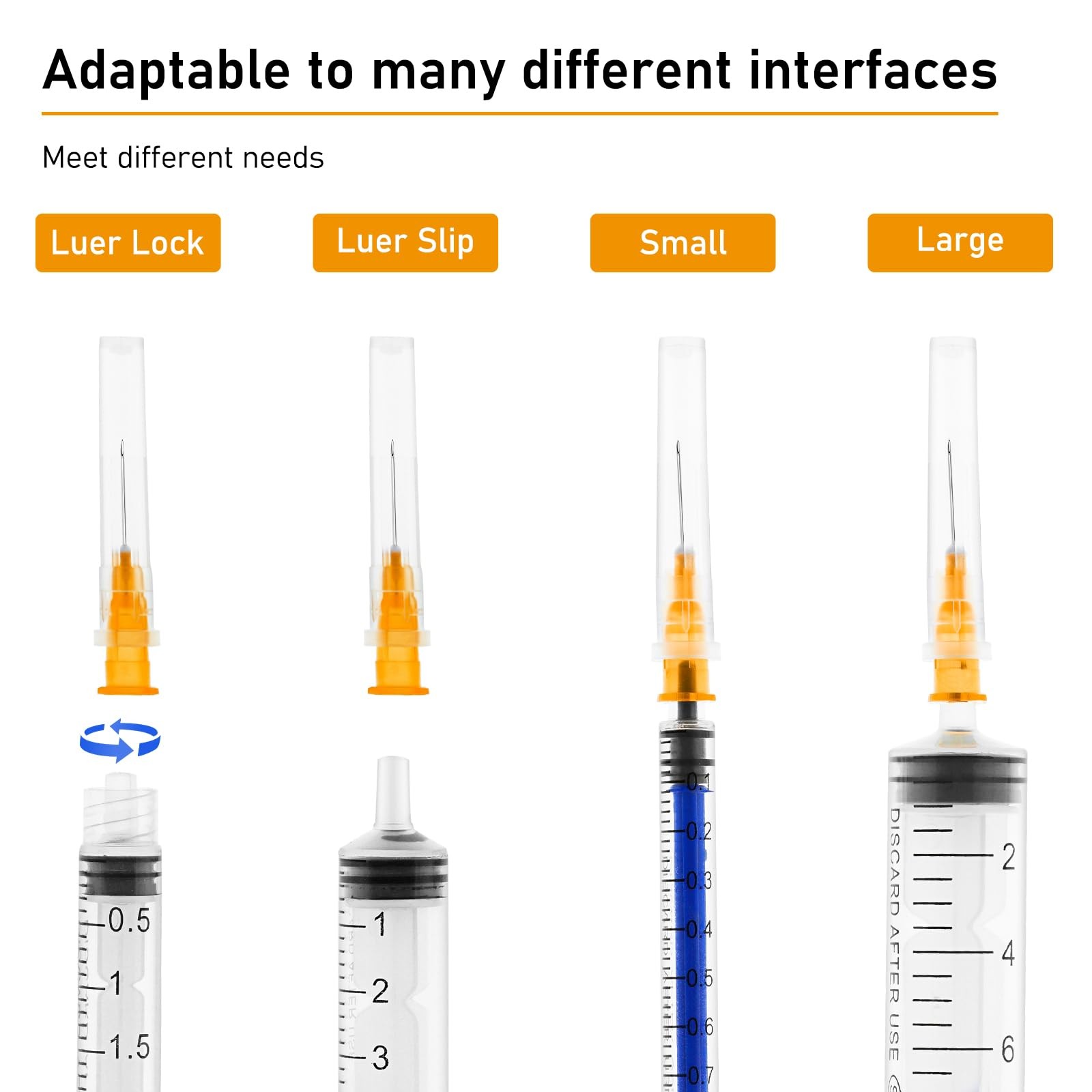 100Pack 25 Gauge 1/2 Inch Lab Needdles, Disposable Luer 25G-1/2”, 100 Pack
