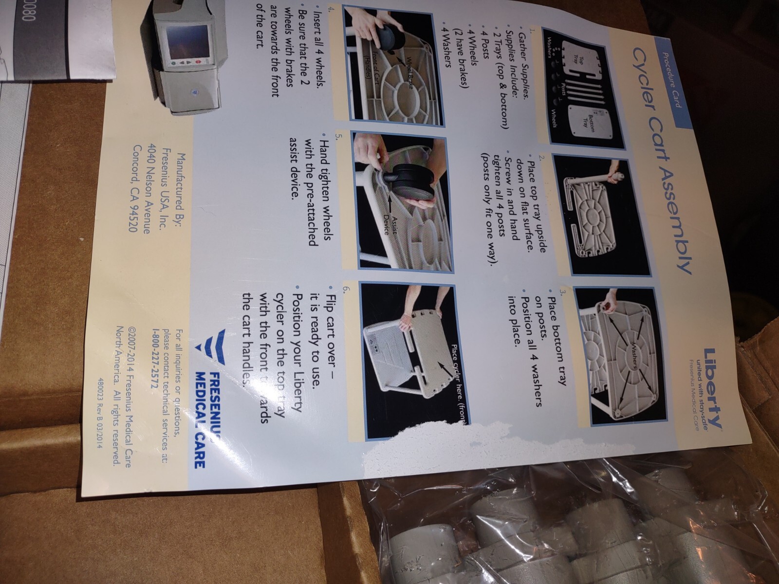 Fresenius Liberty Cycler CART for CAPD Peritoneal Dialysis system New