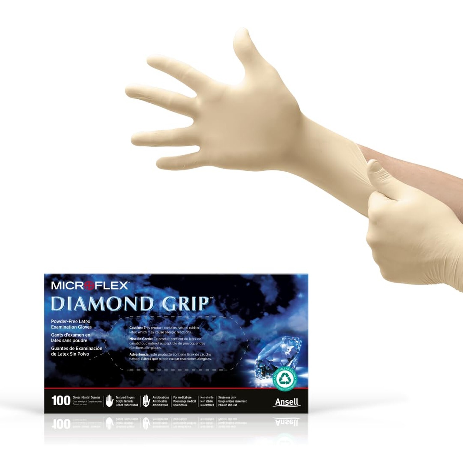 Ansell Microflex Diamond Grip MF-300 Disposable Latex Gloves for Automotive, …