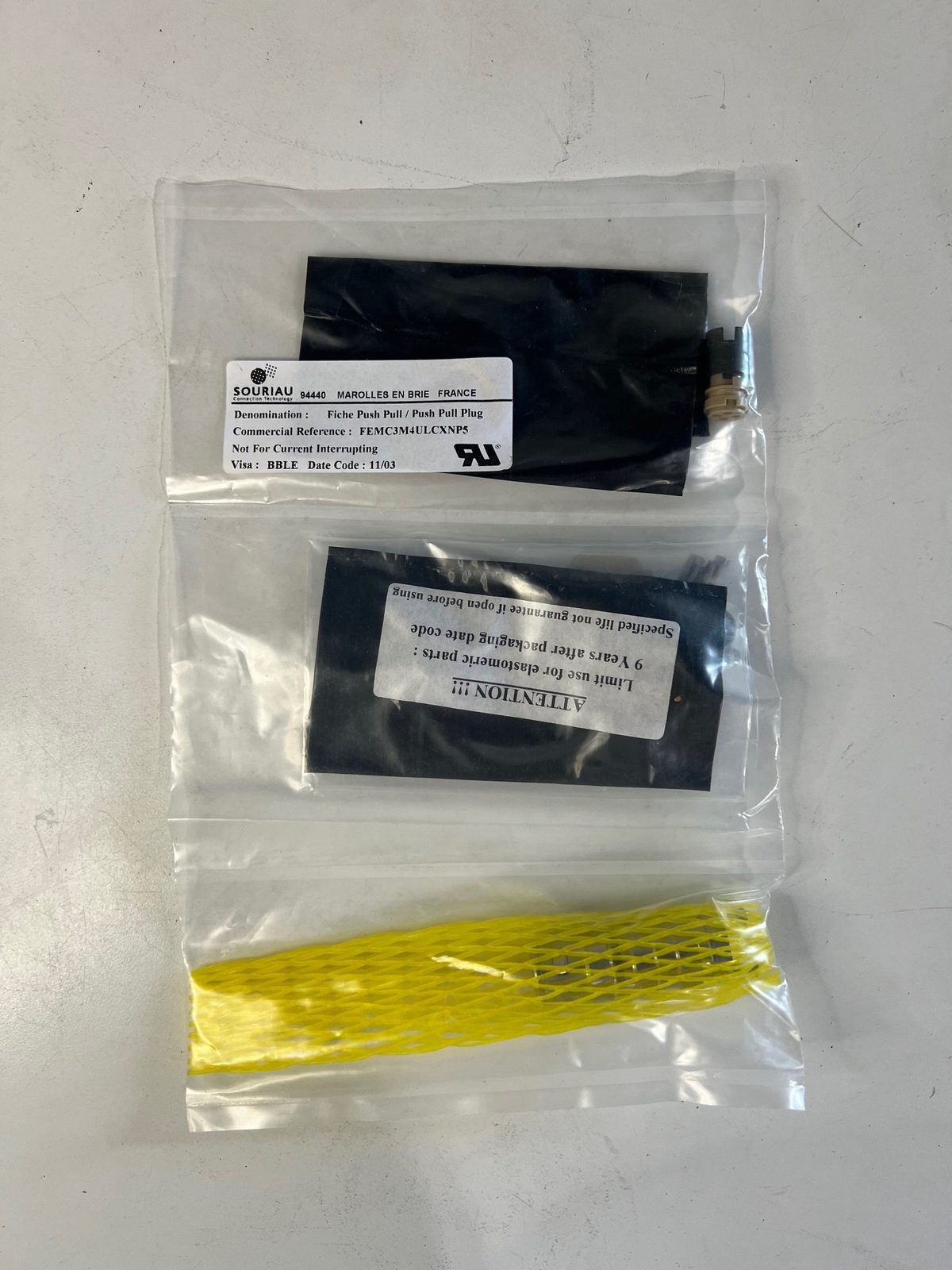 SOURIAU SS Push/Pull Plug Connector 4-Position Size-3 Male/Pin-Contact/Crimp P5
