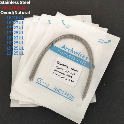 Dental Orthodontic Stainless Steel Rectangular Arch Wire Ovoid Natural Form