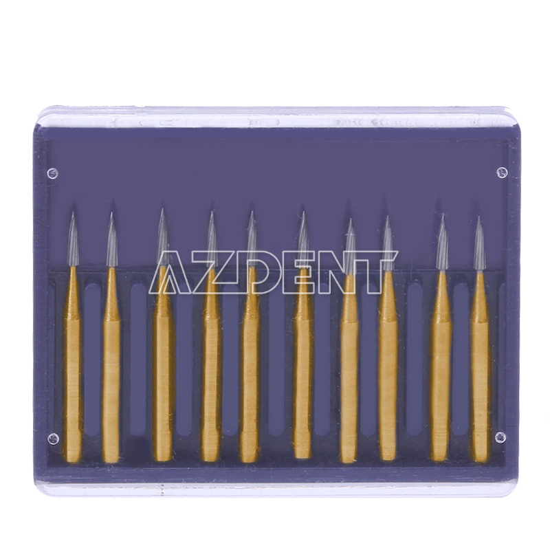 Dental Tungsten Carbide Gold Burs Trimming & Finishing & Polishing Flame FG7901