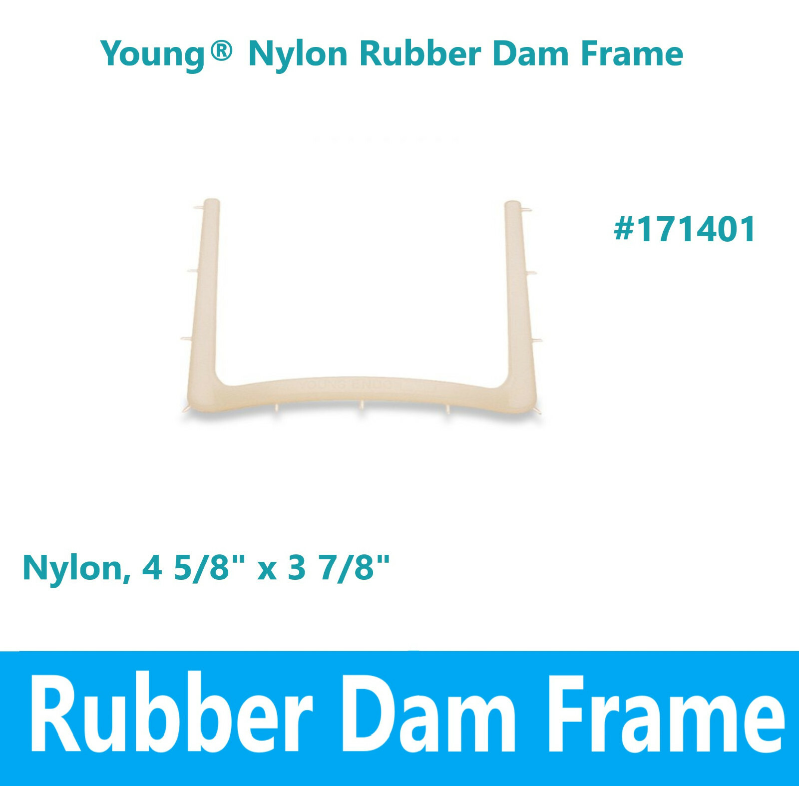 Dental Dam Frame Nylon, Radiolucent, Rubber Dam Frame, 11 Tines, 4 5/8″ X 3 7/8″
