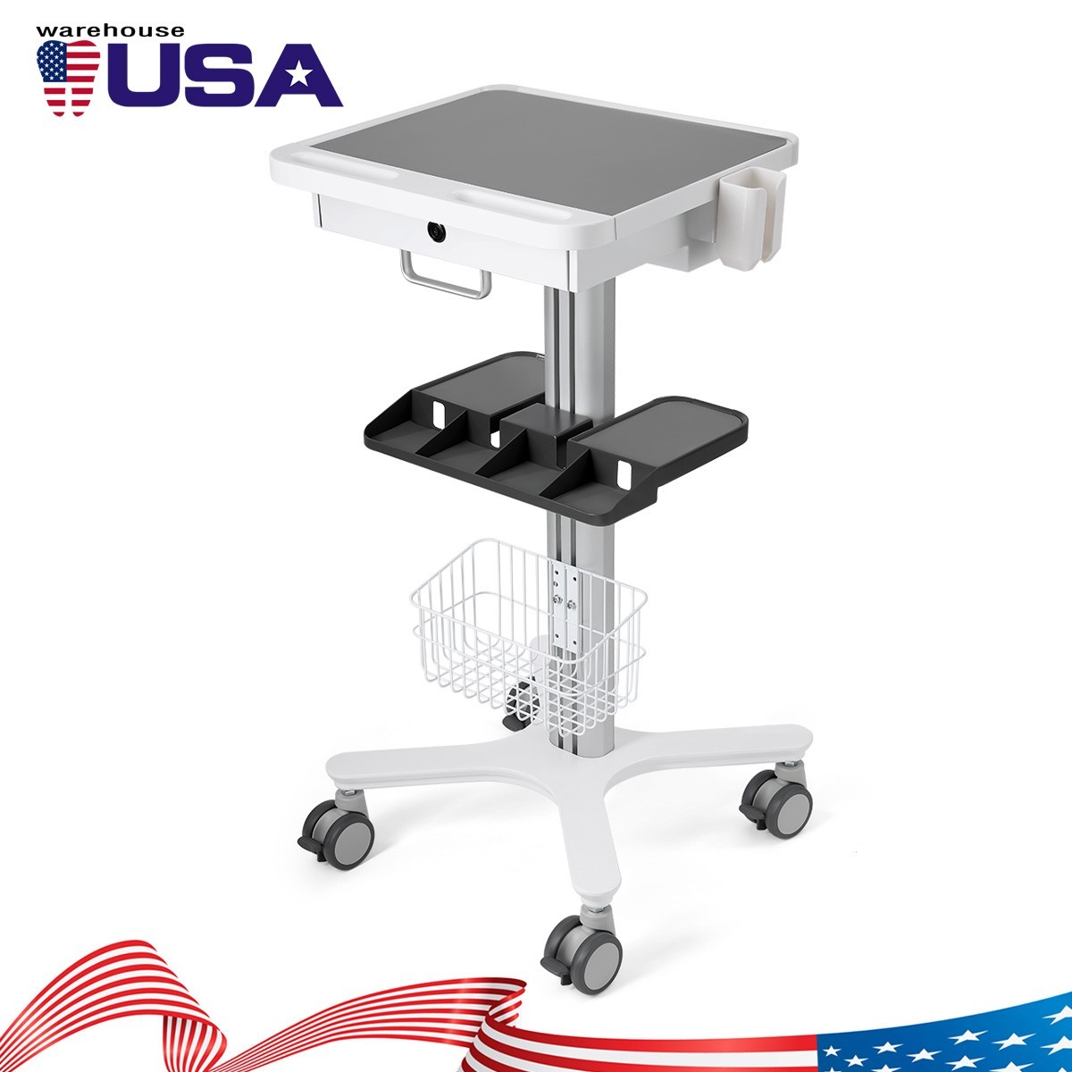 Dental Medical Endodontics Intraoral Scanner Cart Storage Trolley built-in plug