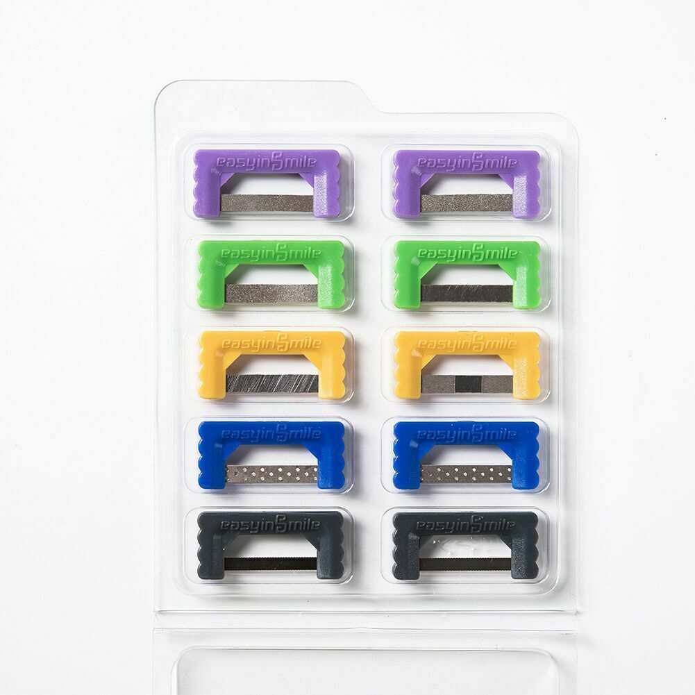 10pc Dental Interproximal reduction strips orthodontic IPR strips 0.1MM serrated