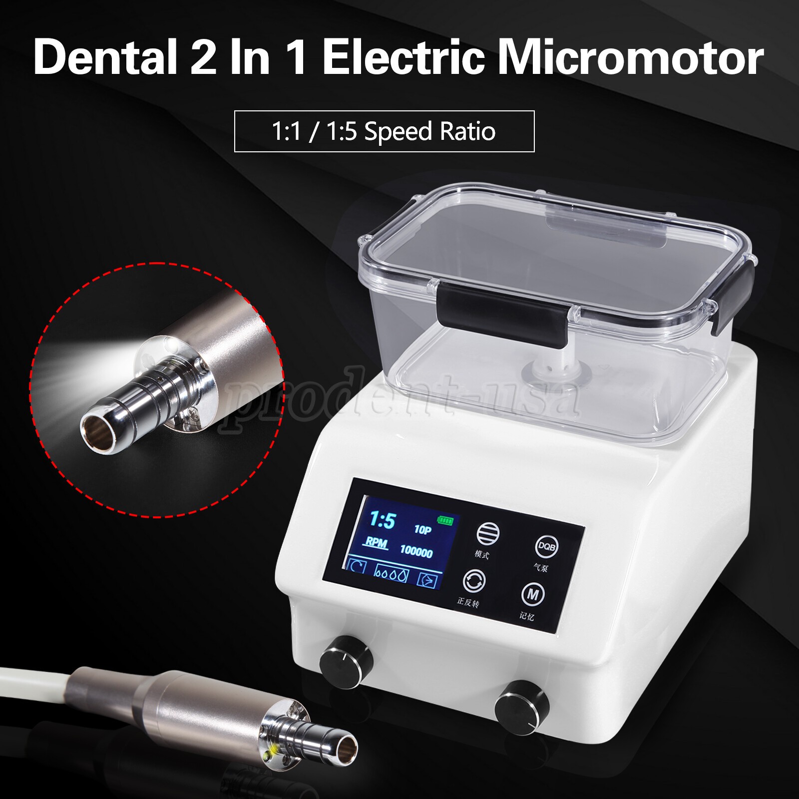 2in1 Dental LED Brushless Electric Micromotor Vector Control & Water Tank po