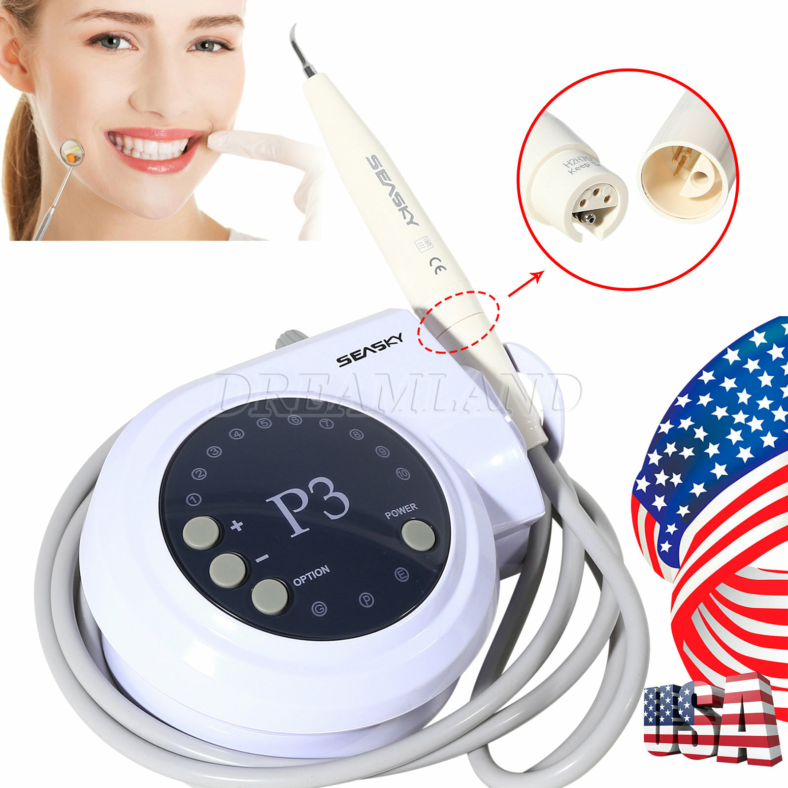 SEASKY Dental Ultrasonic Scaler fit DTE SATELEC Tips & Tubes Scaling Perio Endo