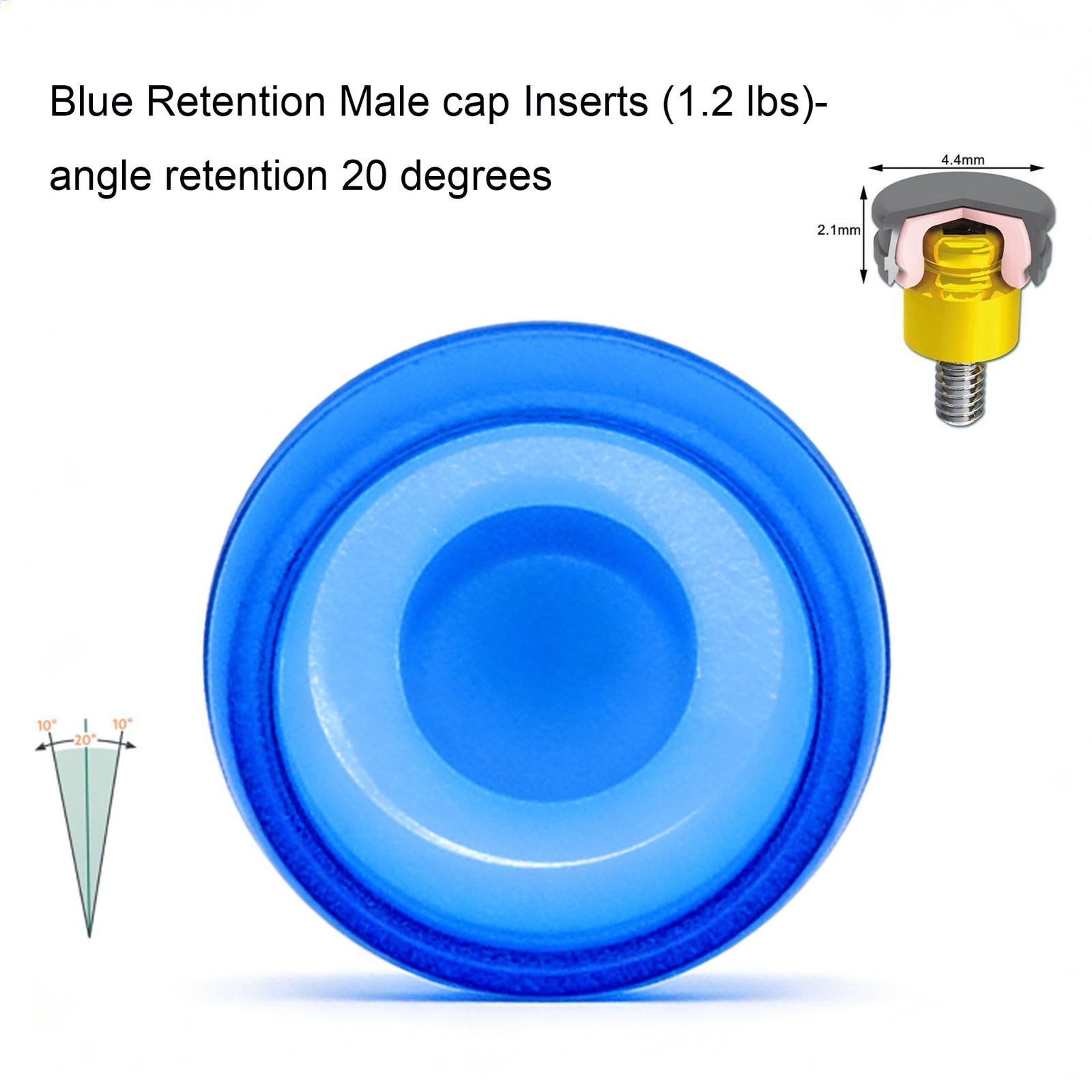US Dental Replace Male Cap Inserts for Locator Abutment fit Ø4.5mm Metal Housing