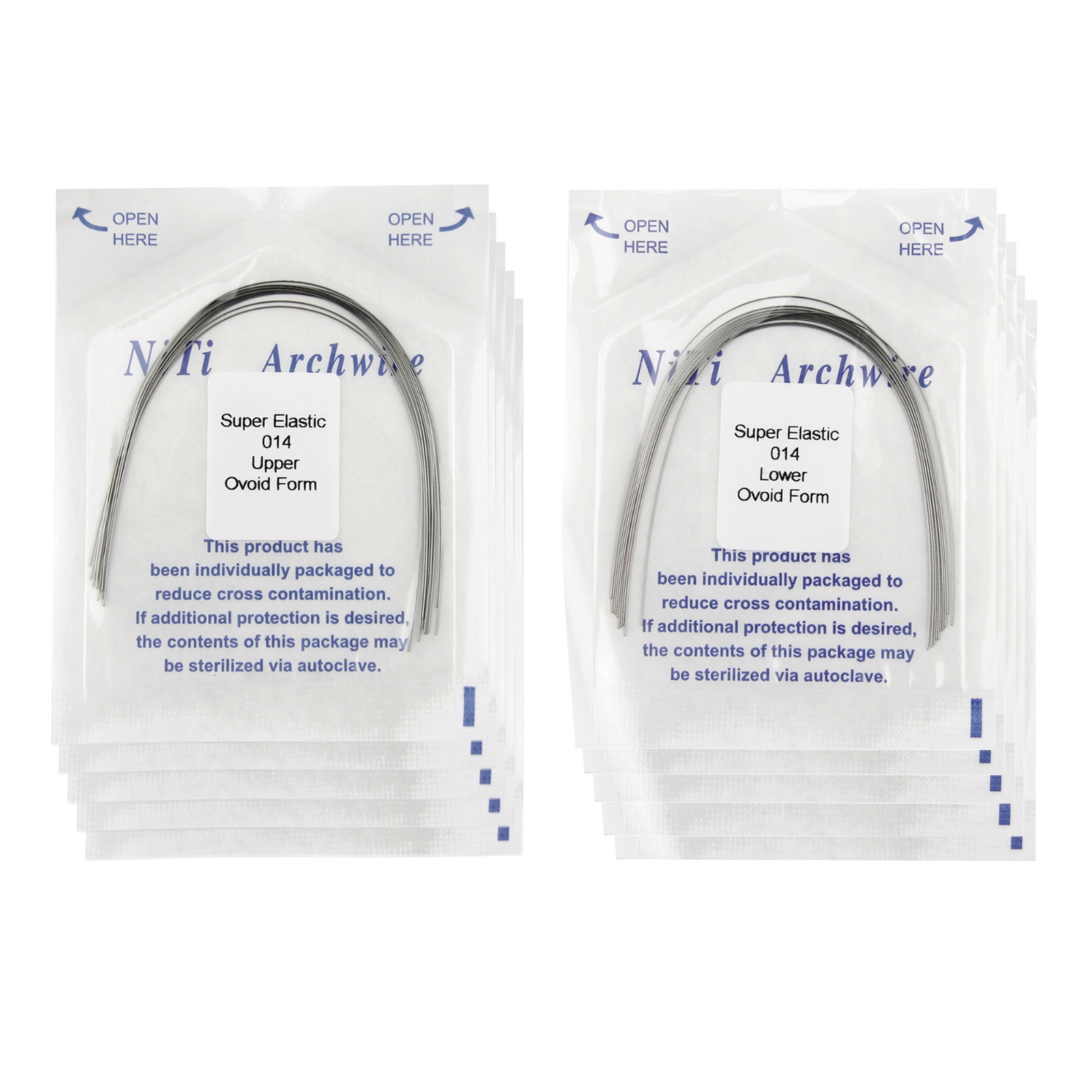 100 Pcs Orthodontic Arch Wire NiTi Archwire Ovoid Natural Form Round Rectangular