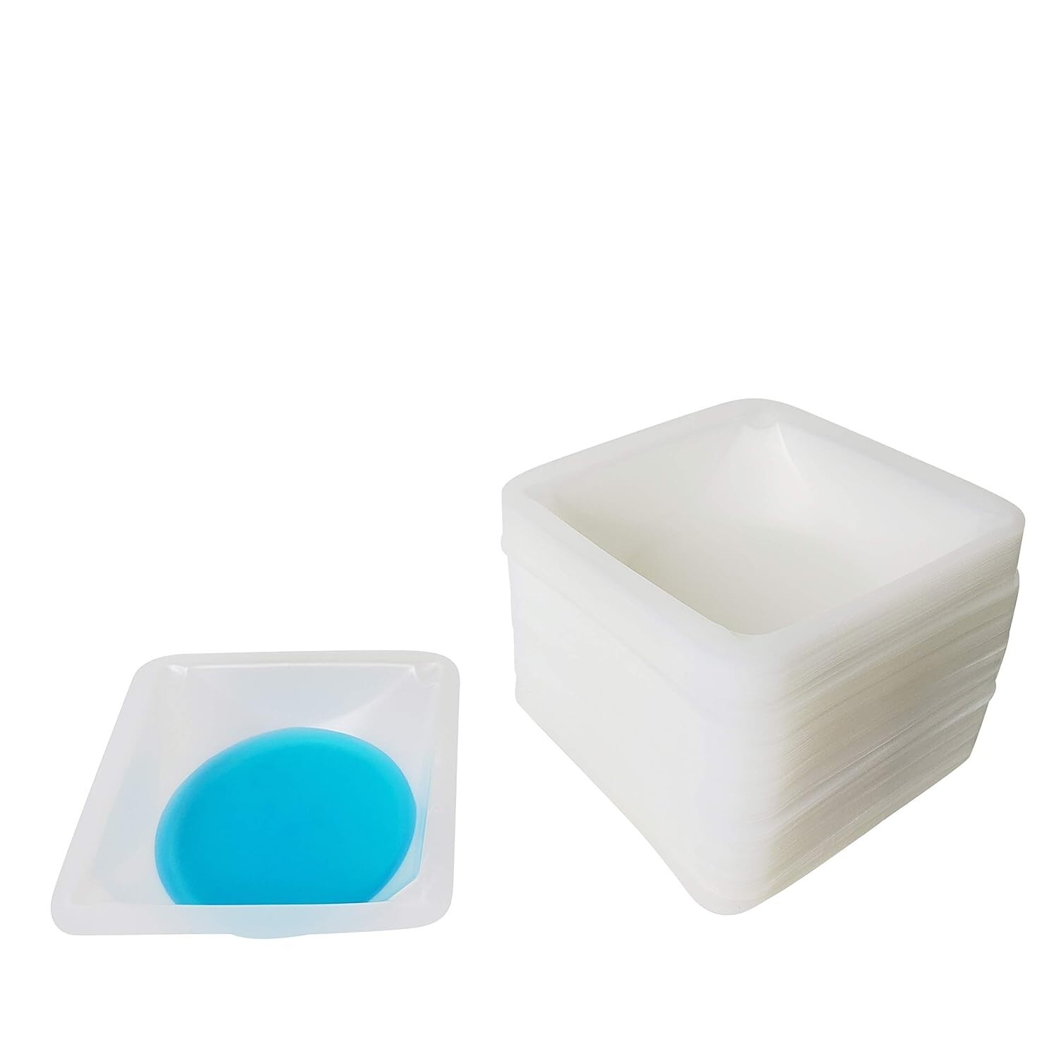 Large 5.5″ Square Polystyrene Weigh Boats with Easy-Pour Spout (80 pcs)