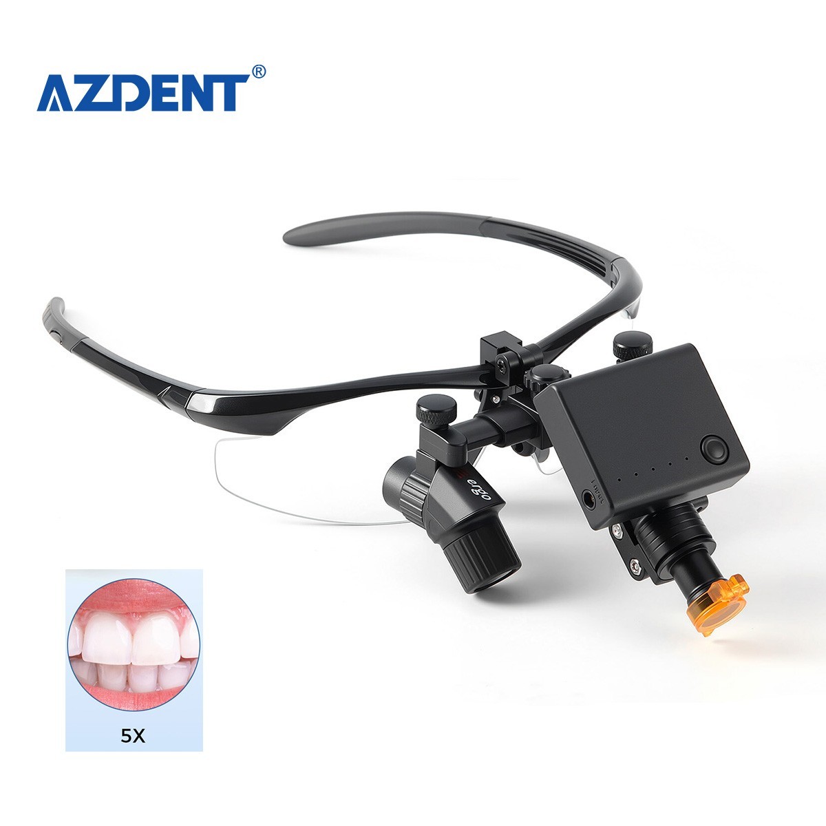 5.0X Medical Dental Lupas binoculares lupa +5W LED Surgical Head Light ENT