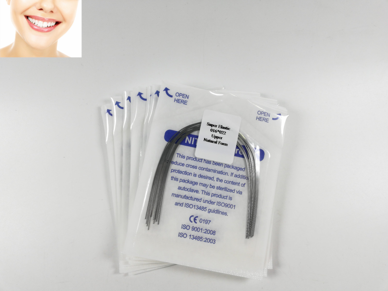 Dental Orthodontic Arch Super Elastic Wires Rectangular Niti Natural 16*22 U/L