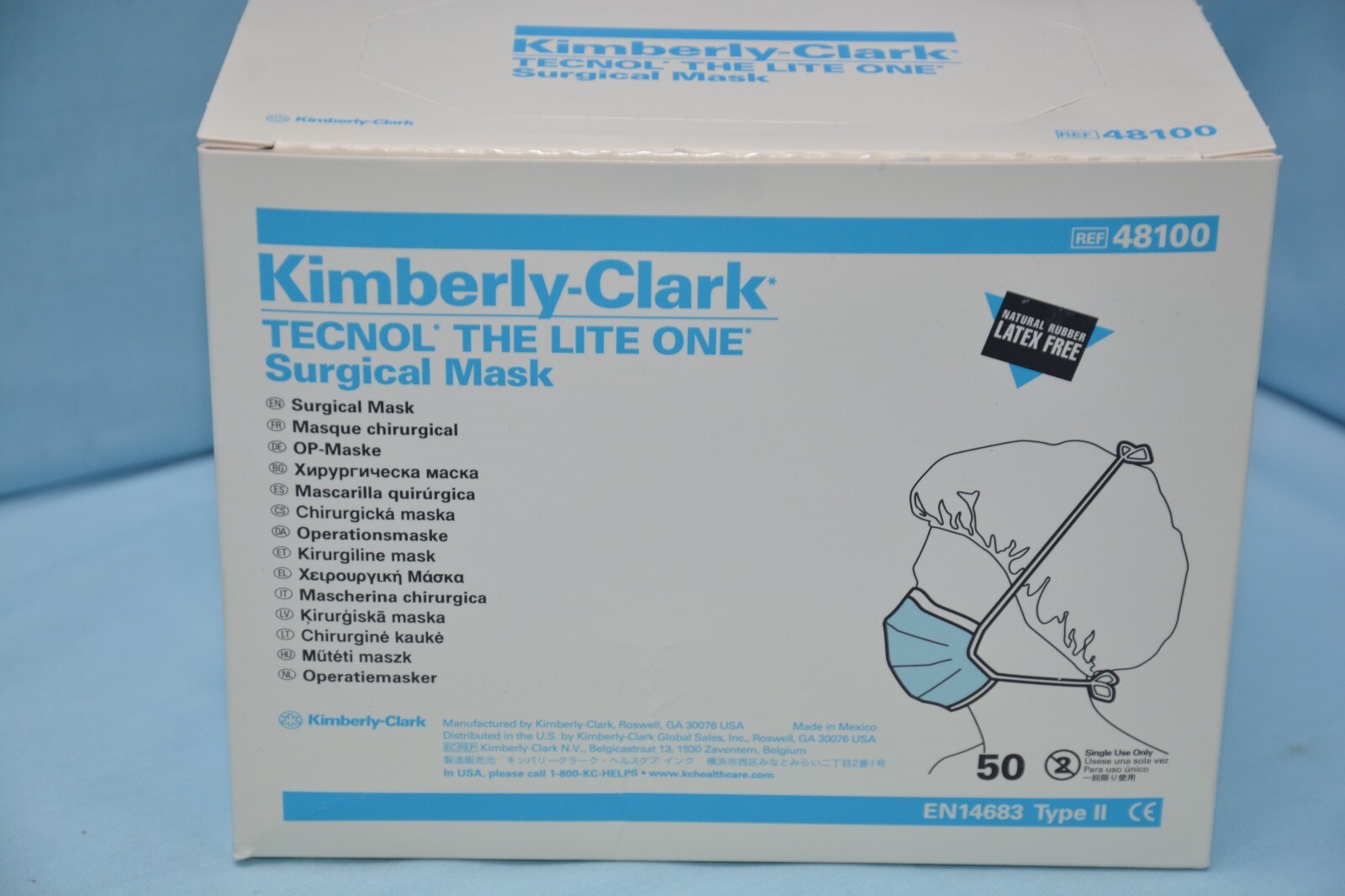 Kimberly Clark Tecnol The Lite one Surgical Mask 48100 – Box of 50! (A0814)