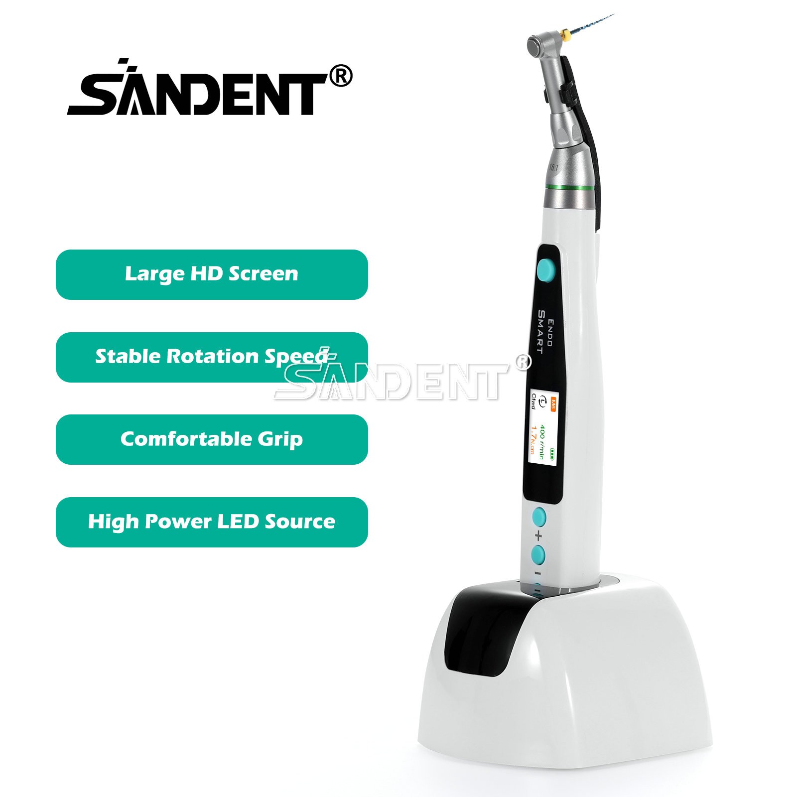 Smart Reciprocating LED Dental Endo Motor Root Canal Cordless / 1:1 16:1 Head
