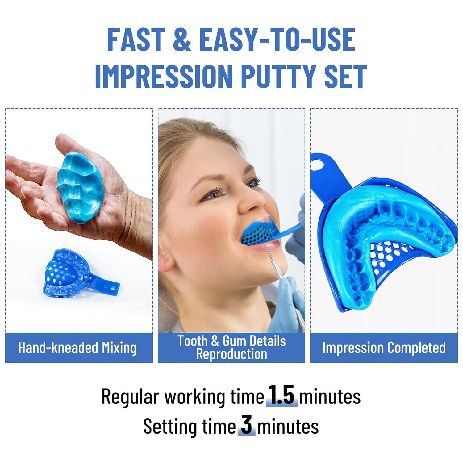 New Dental Impression Putty Fast Set 800g VPS Putty (400g Base & 400g Catalyst)