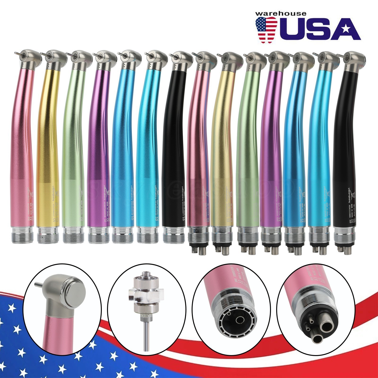 NSK Style Dental High Speed Handpiece Turbine 4Holes/2Hole Pneumatic/Air 7 Color