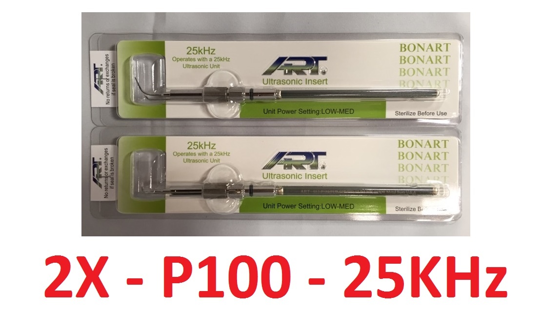 2x BONART Dental Veterinary 25kHz Ultrasonic Insert P-100 Kit Made in Taiwan