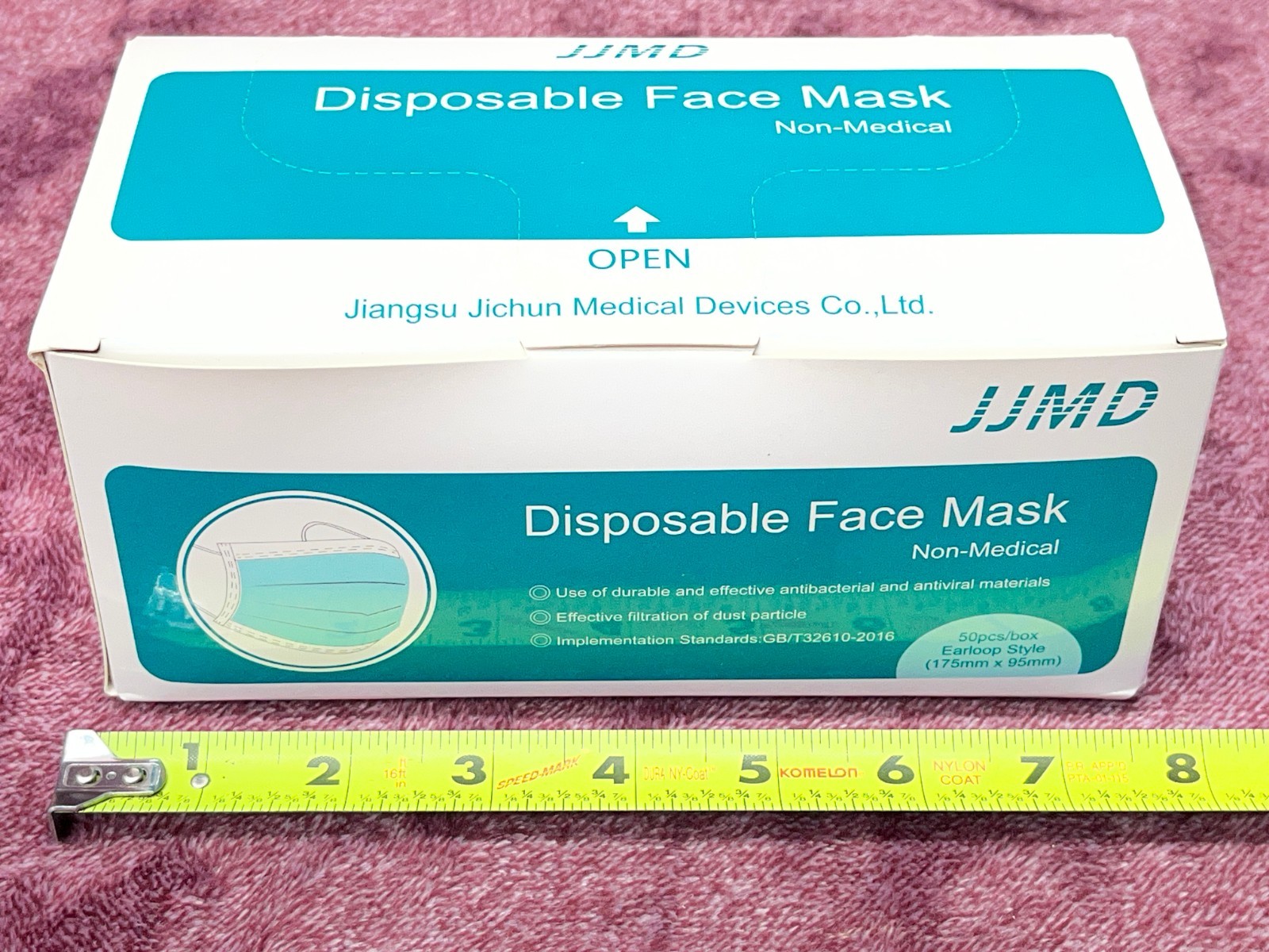 JJMD Disposable NON-Medical Dust Face Mask Earloop Style 50 count