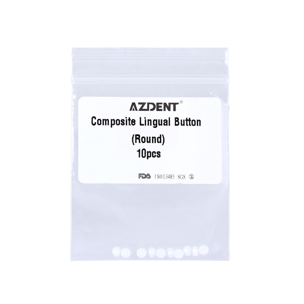 AZDENT Dental Orthodontic Lingual Buttons Bondable Round/Rectangular Mesh Base