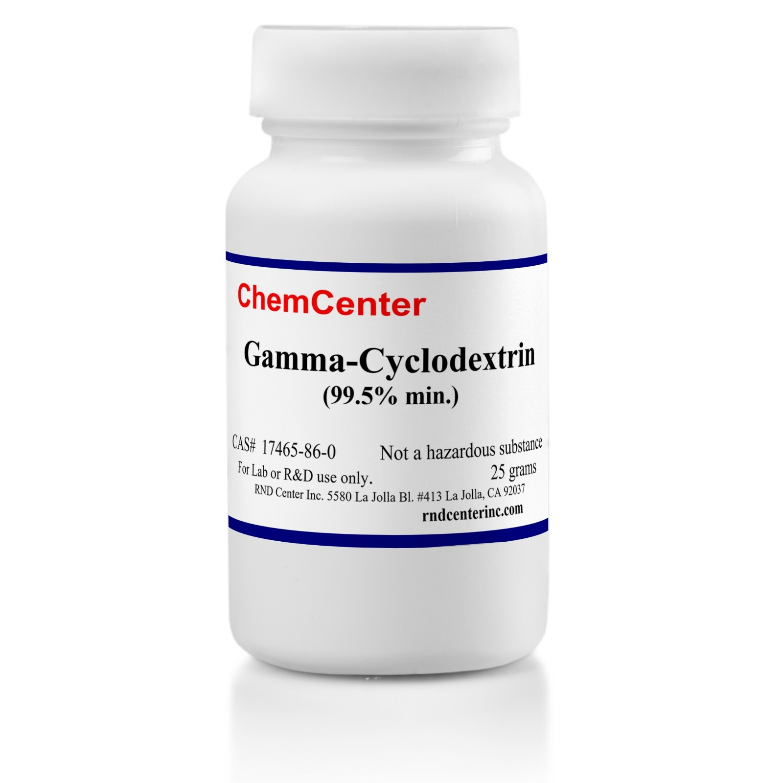 Gamma – Cyclodextrin, High Purity Powder, 25 grams