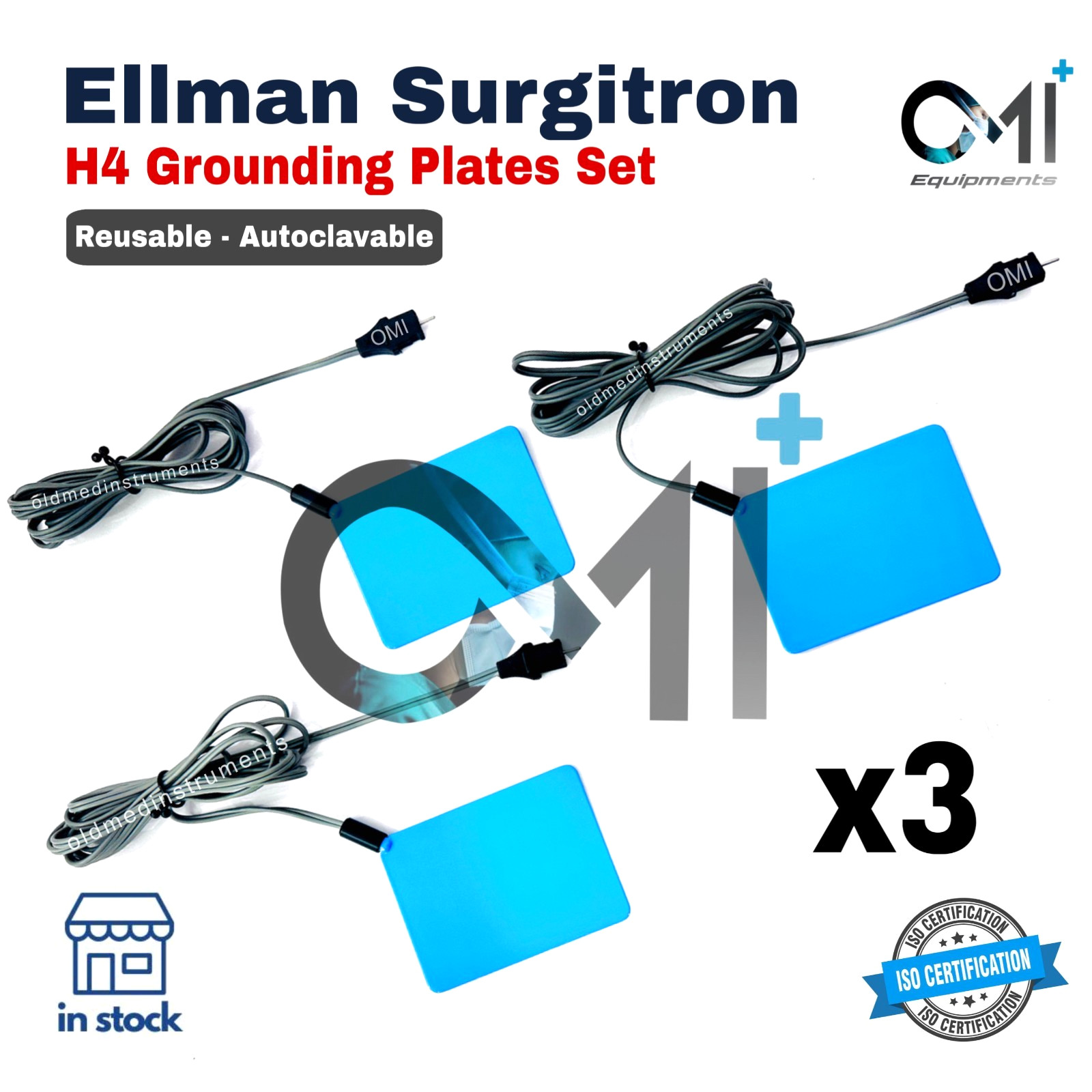 3Pcs Ellman Surgitron H4 Grounding Patient Plate Reusable – Valley Lab Connector