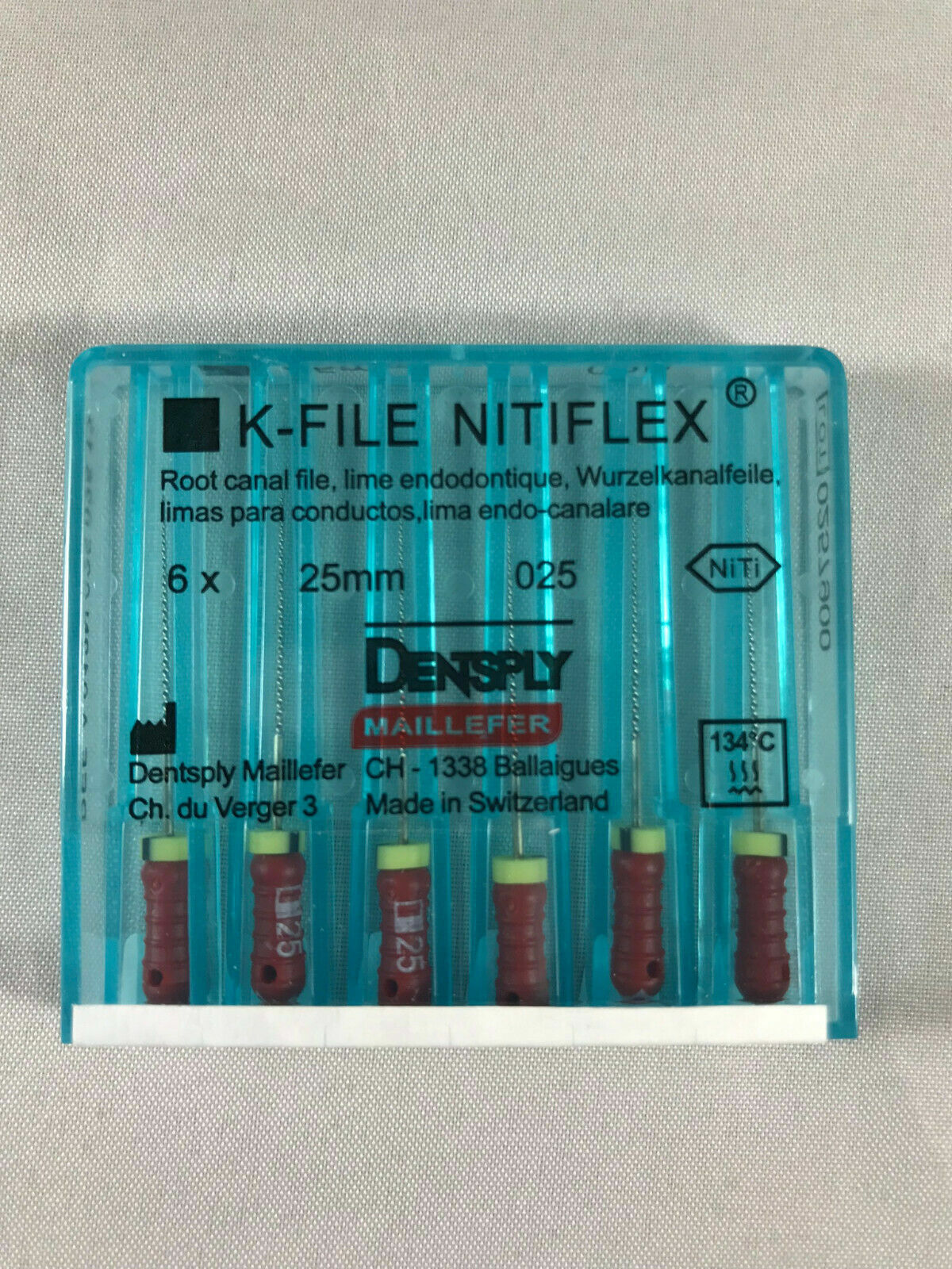 Dentsply Maillefer K-file Endodontic NiTiFlex steel 25mm All sizes 30 files/pk