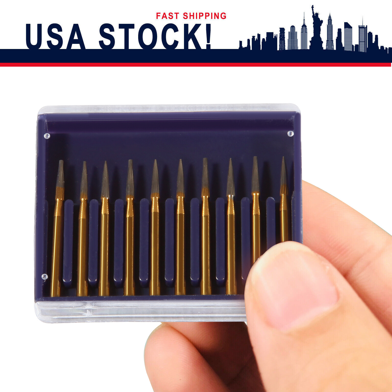 Dental Tungsten Carbide Gold Bur Trimming & Finishing &Polishing Flame FG7901 DL