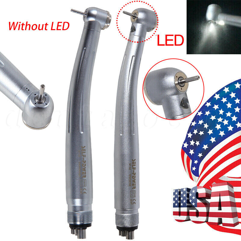 SELF-POWER Dental No-LED / LED E-generator High Speed Handpiece 4Hole Turbine