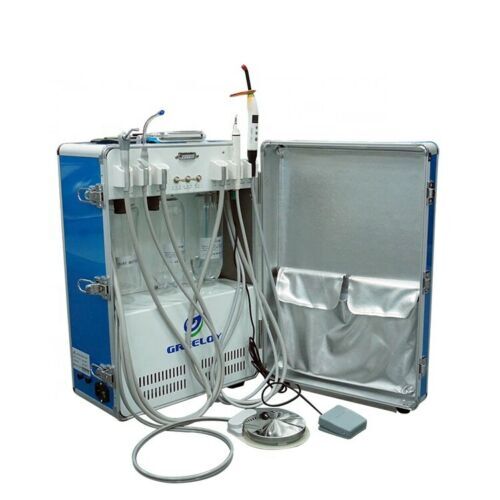 Greeloy GU-P206 Dental Portable Unit+Air Compressor+Curing Light+Scaler 2/4H CE