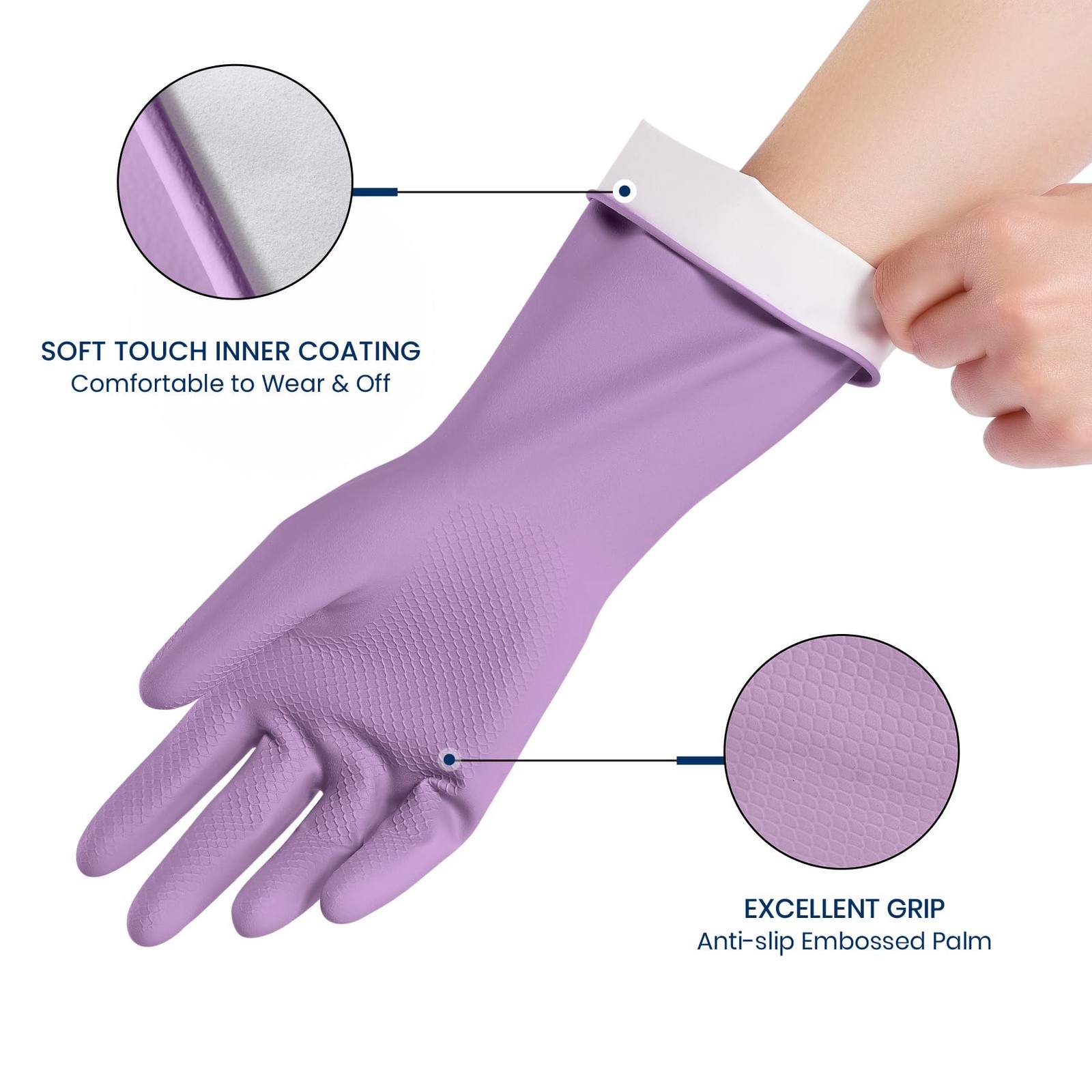 Cleaning Gloves for Dishwashing, 12 Pairs Reusable Kitchen Gloves for Washing…