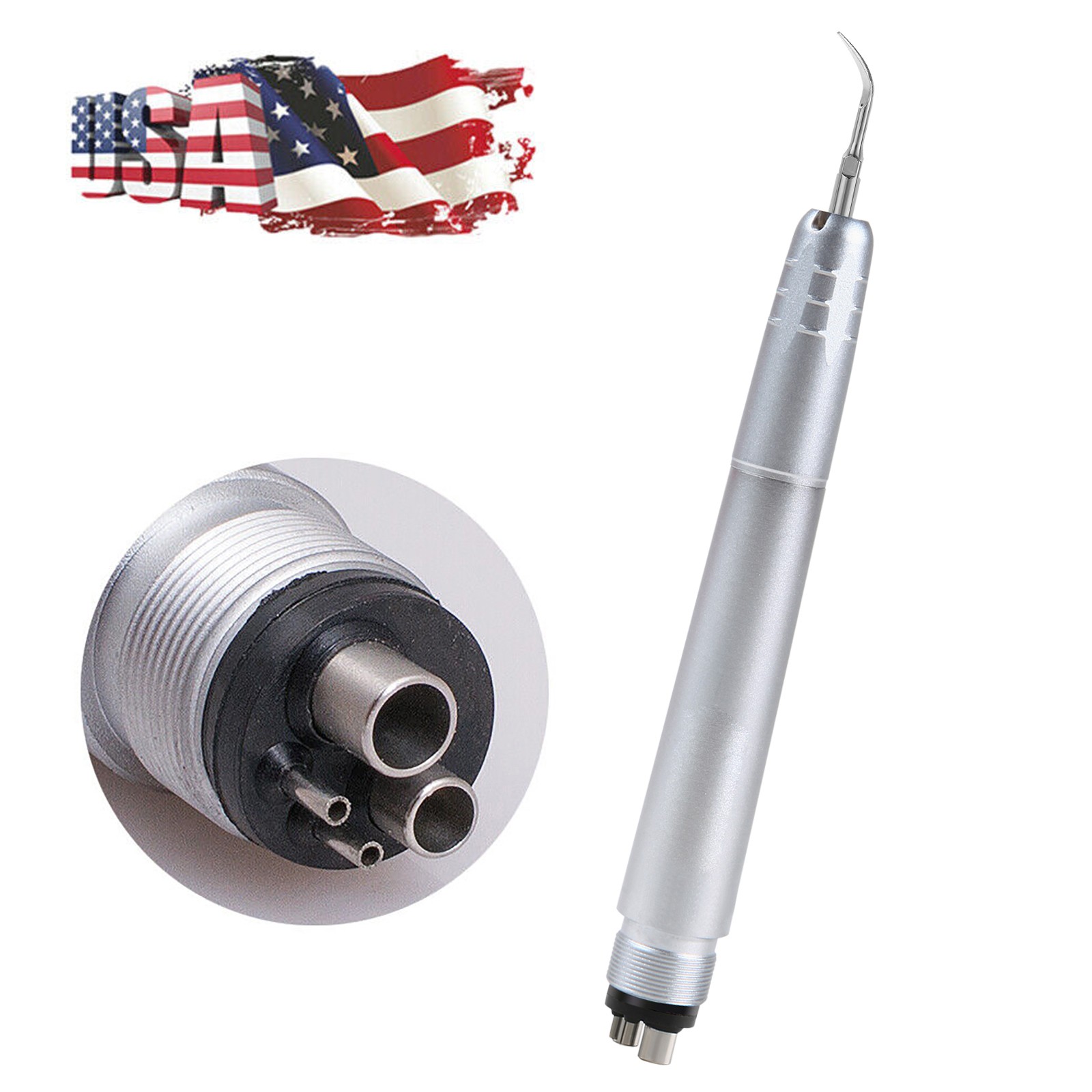Dental Ultrasonic Air Perio Scaler Handpiece Hygienist 4 Hole w/ 3 Tips Original