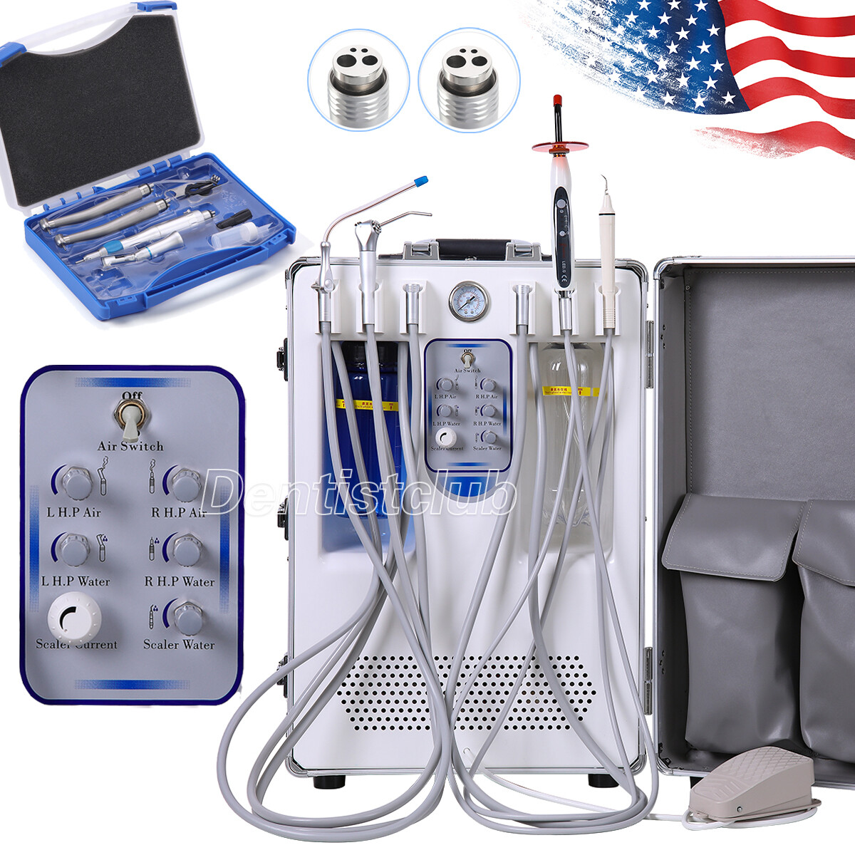 Dental Mobile Delivery Unit Air Compressor Suction System / Handpiece Kit 4Hole