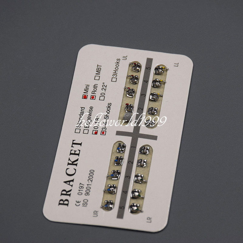 Dental Mini Roth .018 Slot 3-4-5 Hooks Orthodontic Metal Brackets Braces 50 Sets