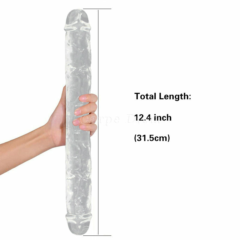 Double Ended Jelly Dildo Long Dongs Anal Plug Prostate Massage Sex Toys White