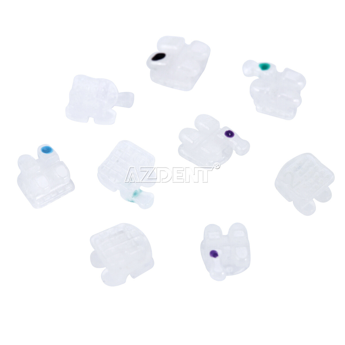AZDENT Dental Orthodontic Ceramic Brackes Braces Roth /MBT .022 Hooks 345