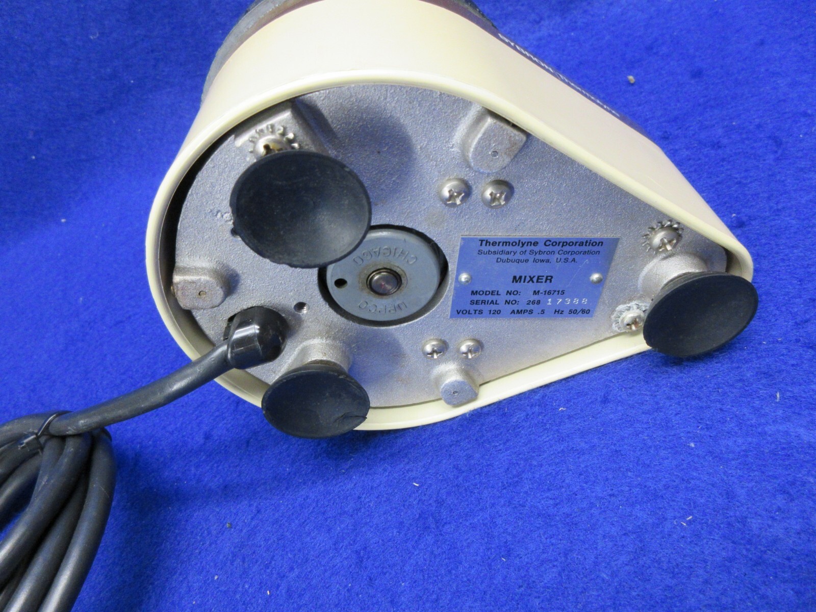 Thermolyne Sybron Maxi Mix M-16715 120V 0.5A 50/60Hz single speed mixer