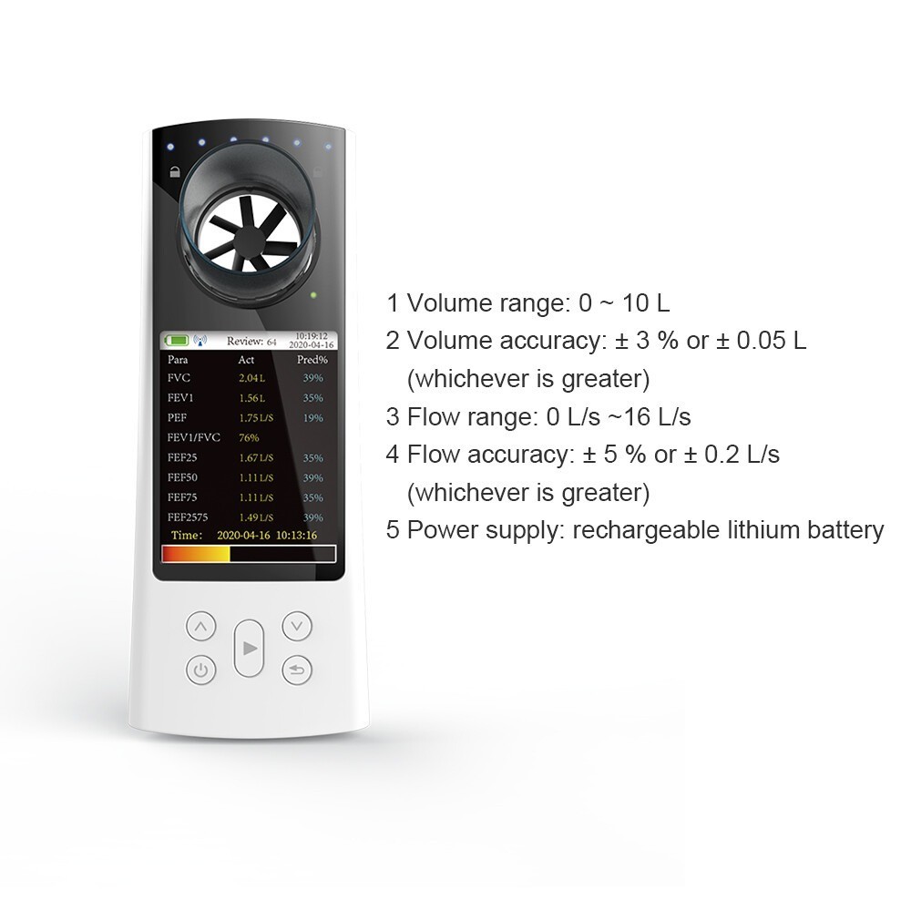 Bluetooth Spirometer – Handheld Lung Function Tester with App