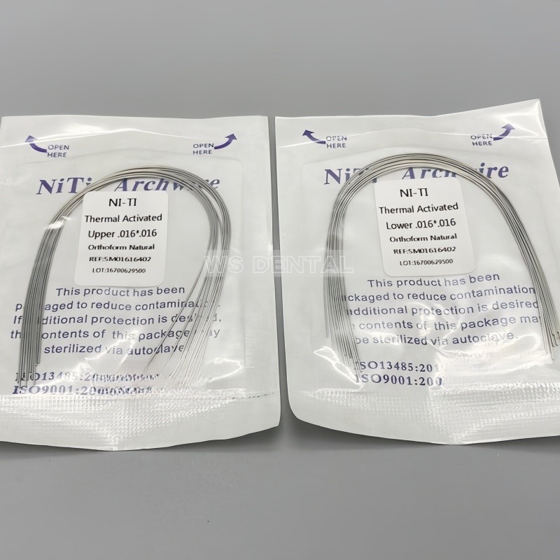 Dental Ortho Arch Wire Thermal Activated Niti Round Rectangular Natural Form