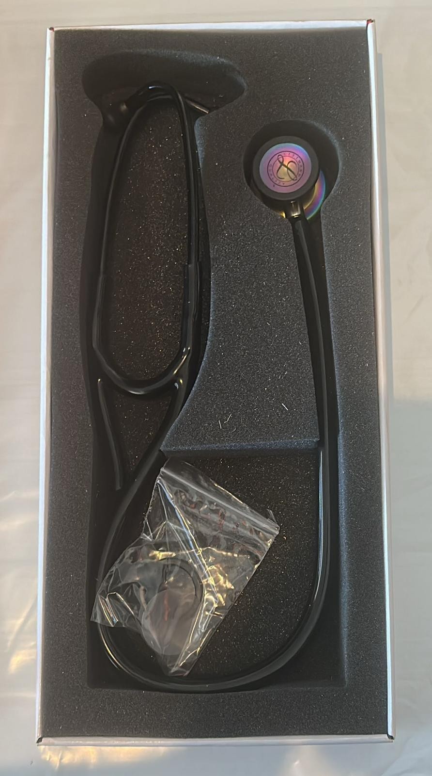 3M Littmann Cardiology IV Stethoscope, 6165, Rainbow-Finish Chestpiece Black 27″