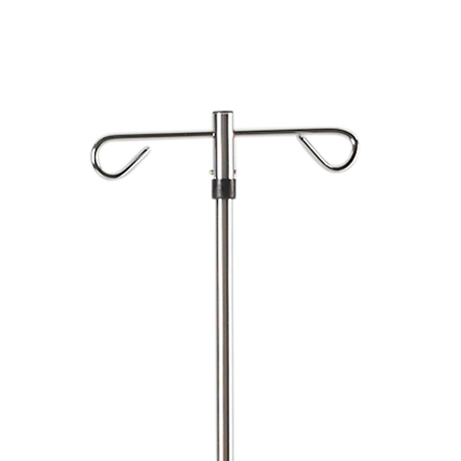 Drive Medical IV Pole 2 Hooks 4 Legs Chrome Plated Steel Removable Top 13033