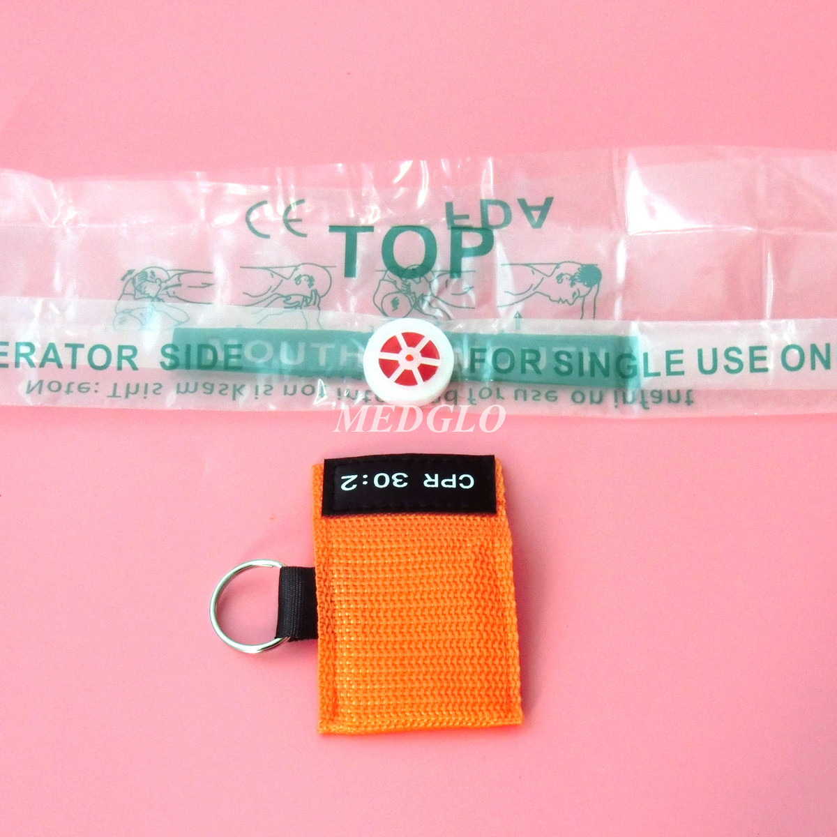 KeyRing CPR Face Shield Resuscitation 30:2 Training Black & Orange