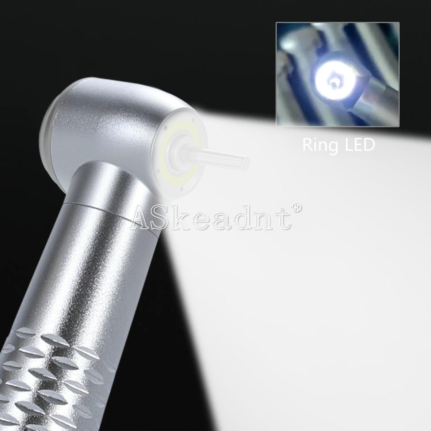 1-10*Dental Shadowless Ring LED High Speed Handpiece 5Water Spary 4Hole ASkeadnt