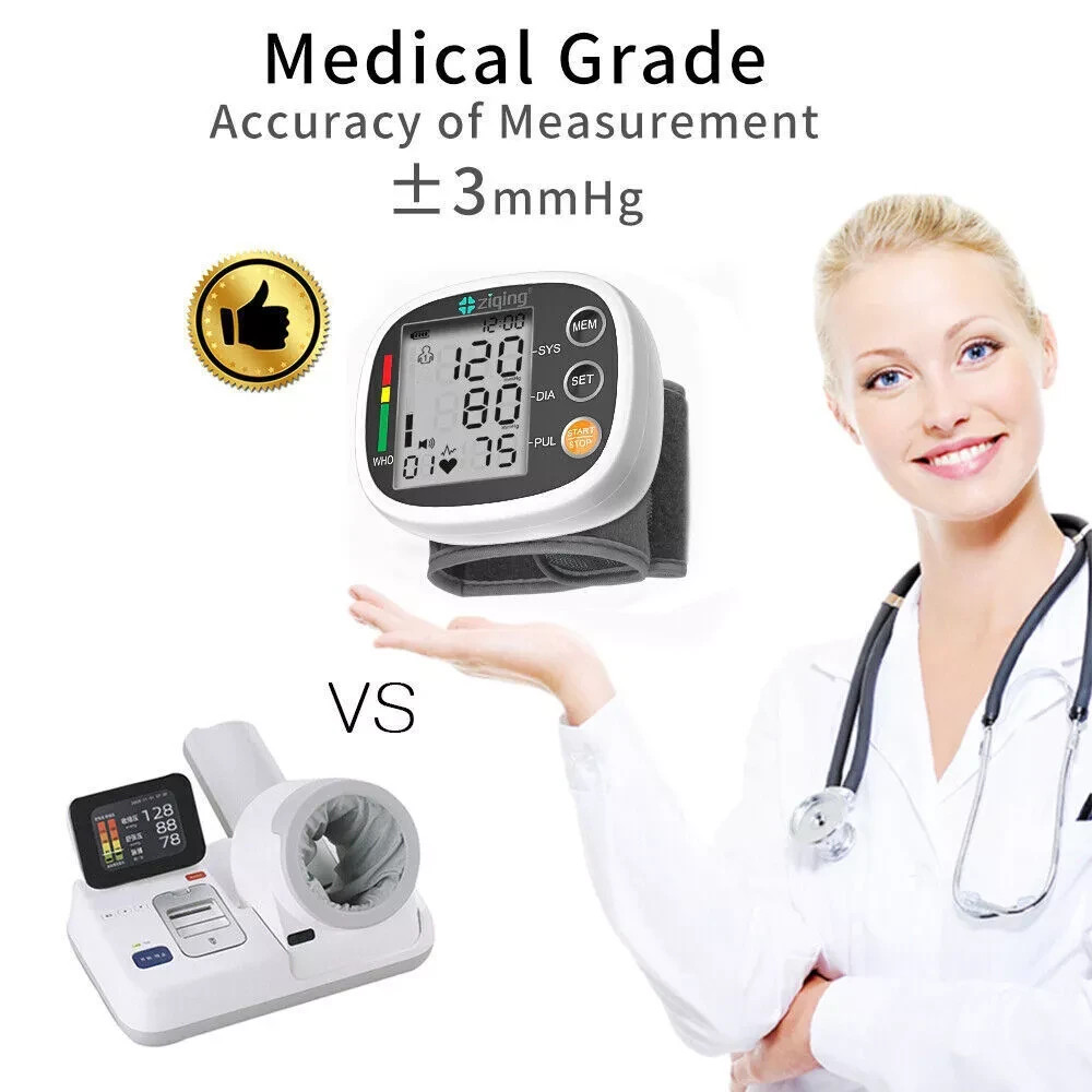 Automatic LCD Wrist Blood Pressure Monitor BP Machine Heart Rate Machine