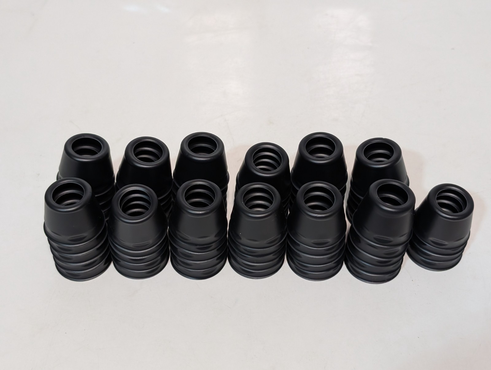 Lot of 64: Unbranded plastic disposable eyecups for microscope eyepiece, black