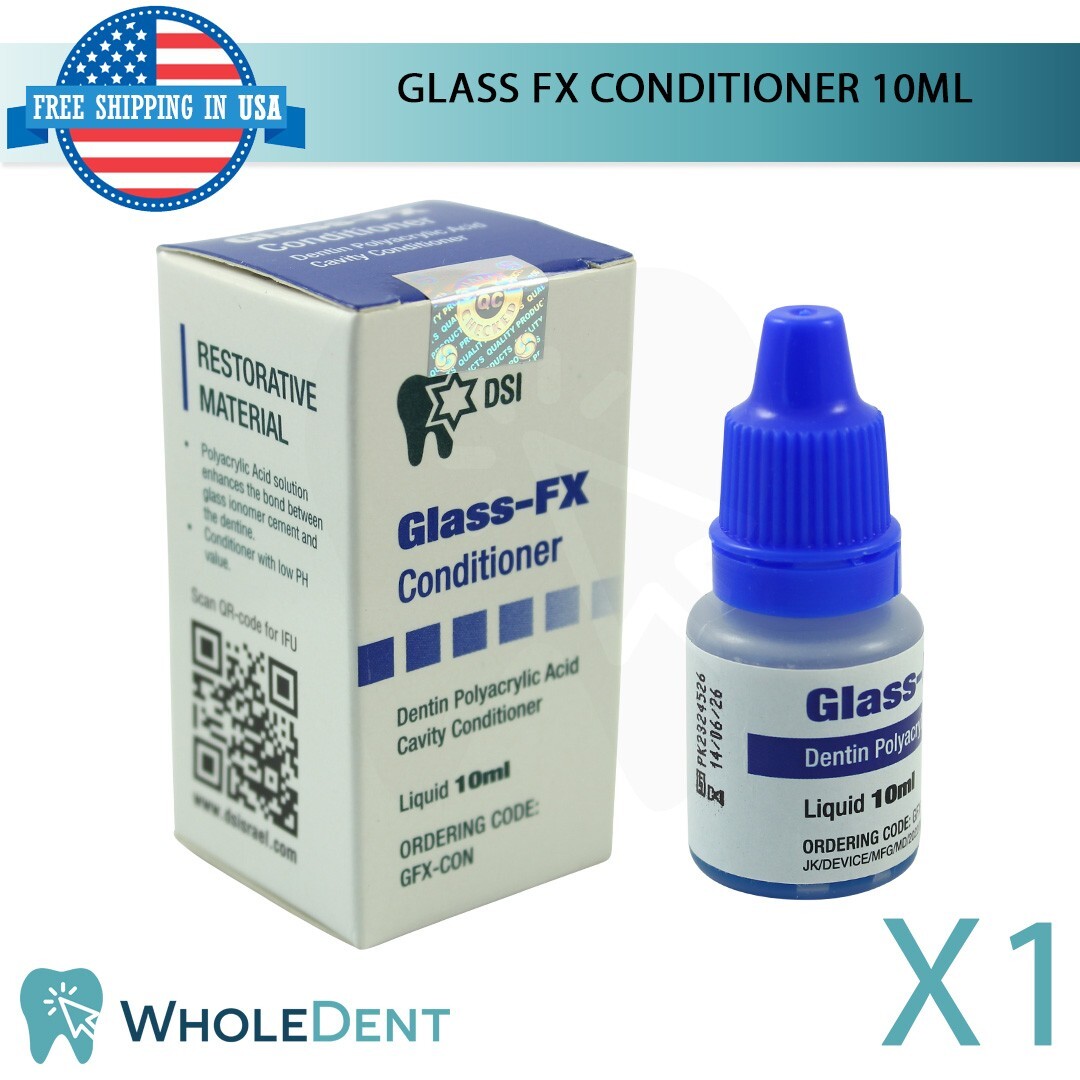 Glass FX Dentin Conditioner 10ml 10% Polyacrylic Acid Based Long-Lasting Result