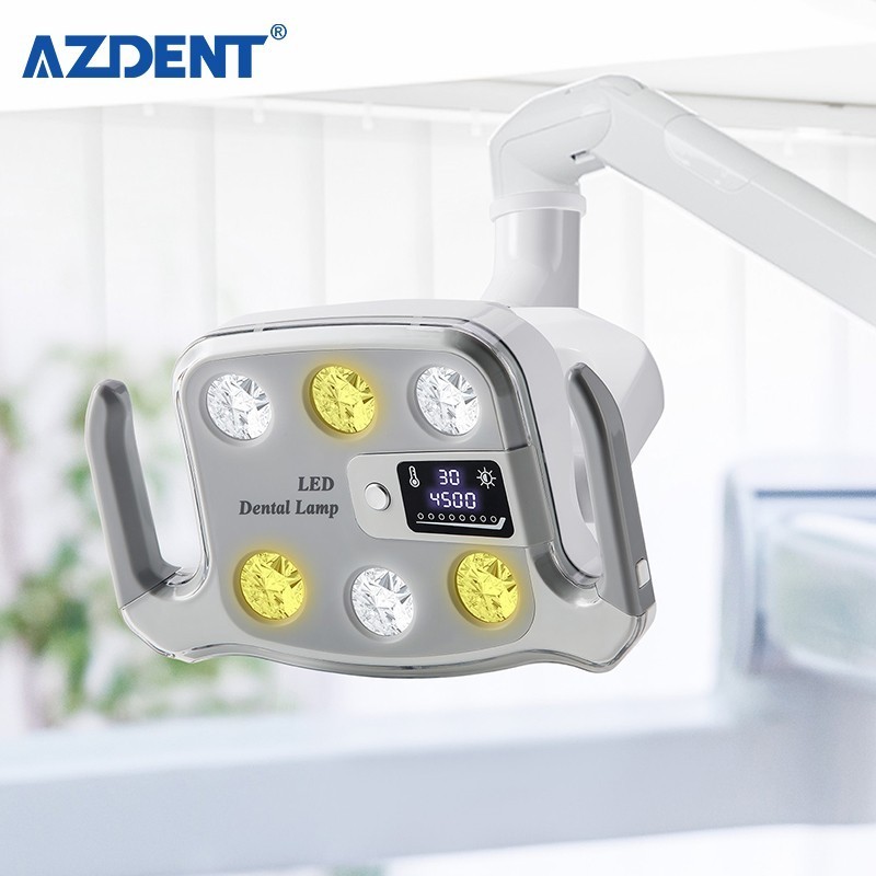 Dental 6 LED Lamp Oral Light Lamp For Unit Chair W/ LCD Display 3Yellow+3White