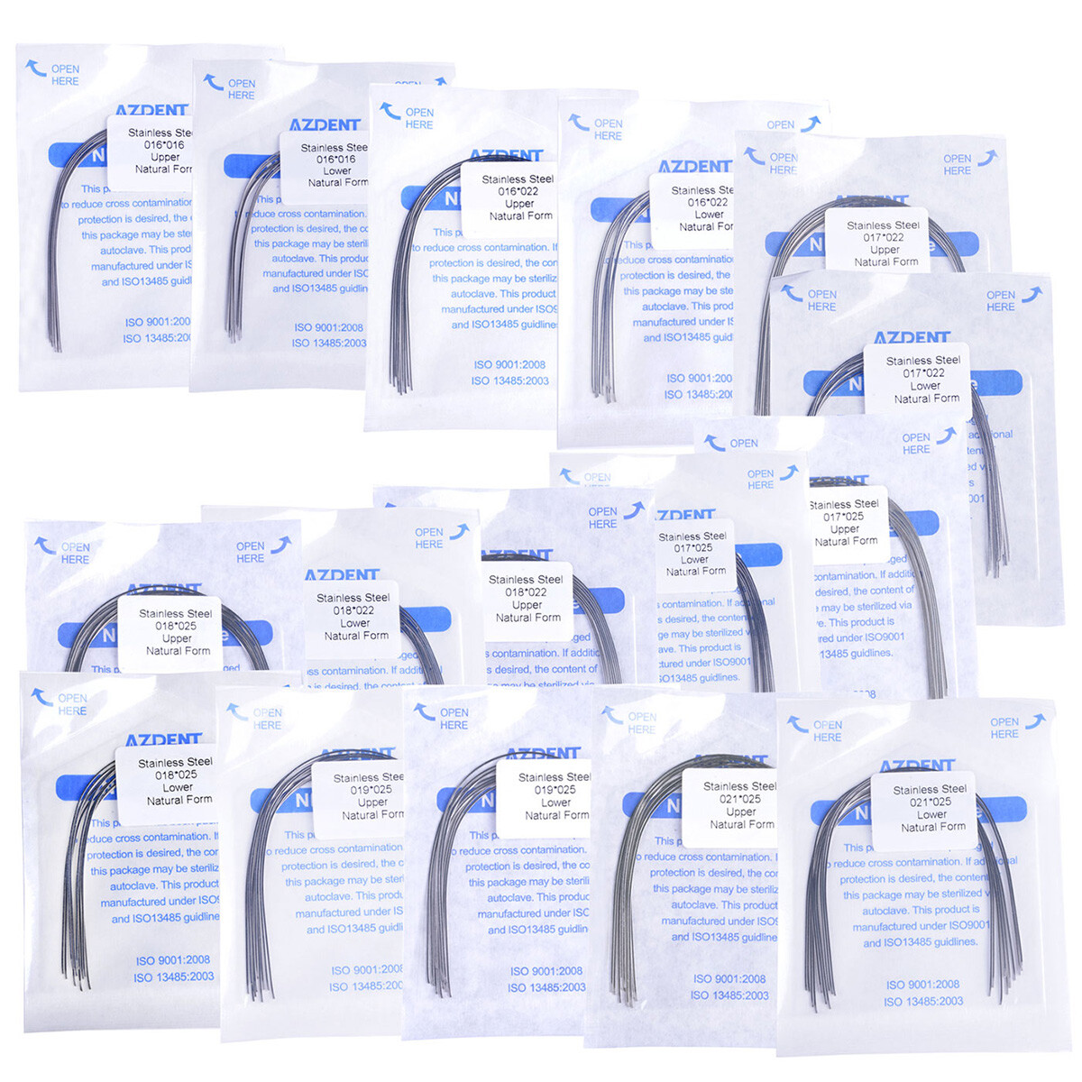 AZDENT Dental Orthodontic Rectangular Stainles Steel Arch Wire Ovoid/Nature Form