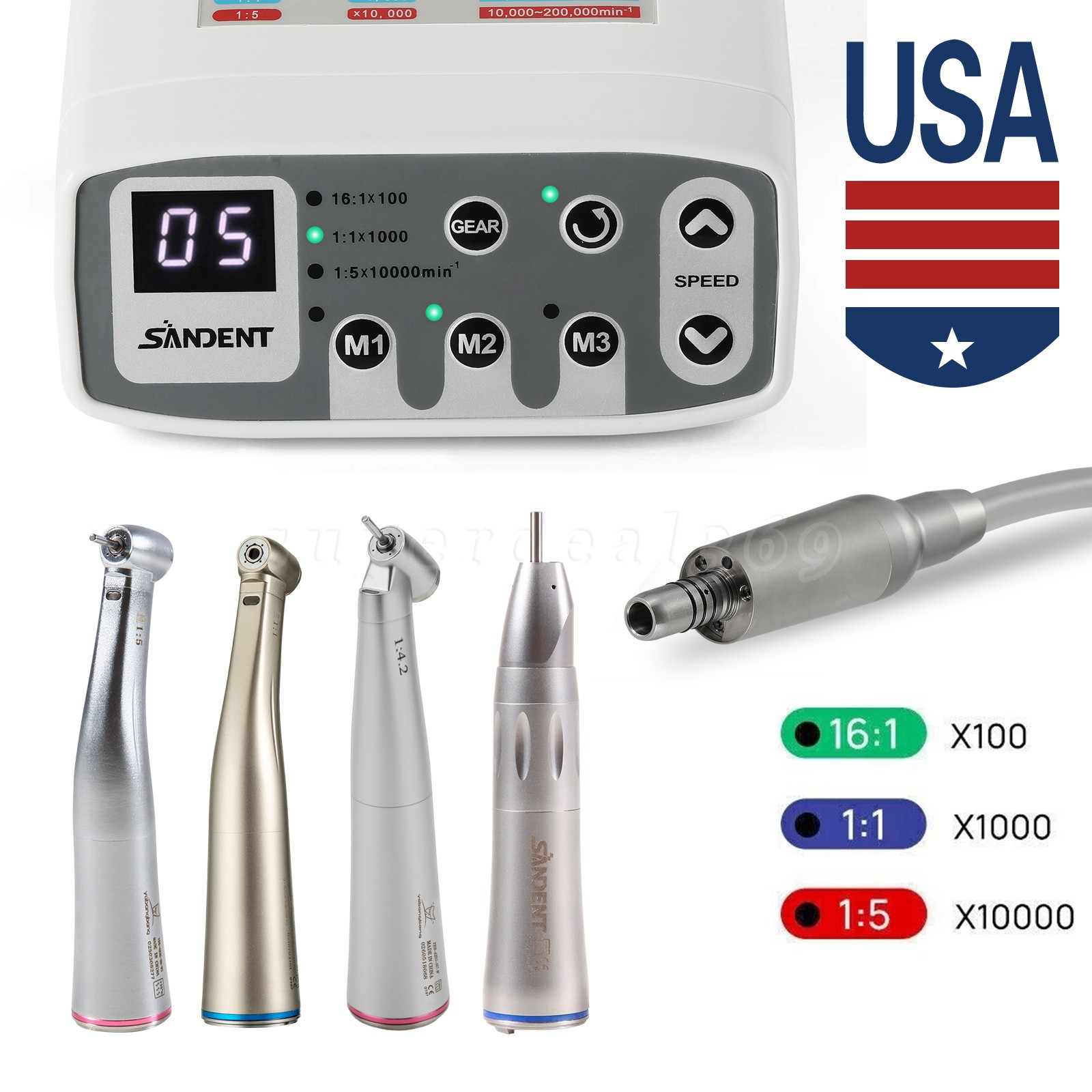 Brushless Electric Micro Motor / Dental 1:5 1:4.2 1:1 Straight Contra Angle NSK