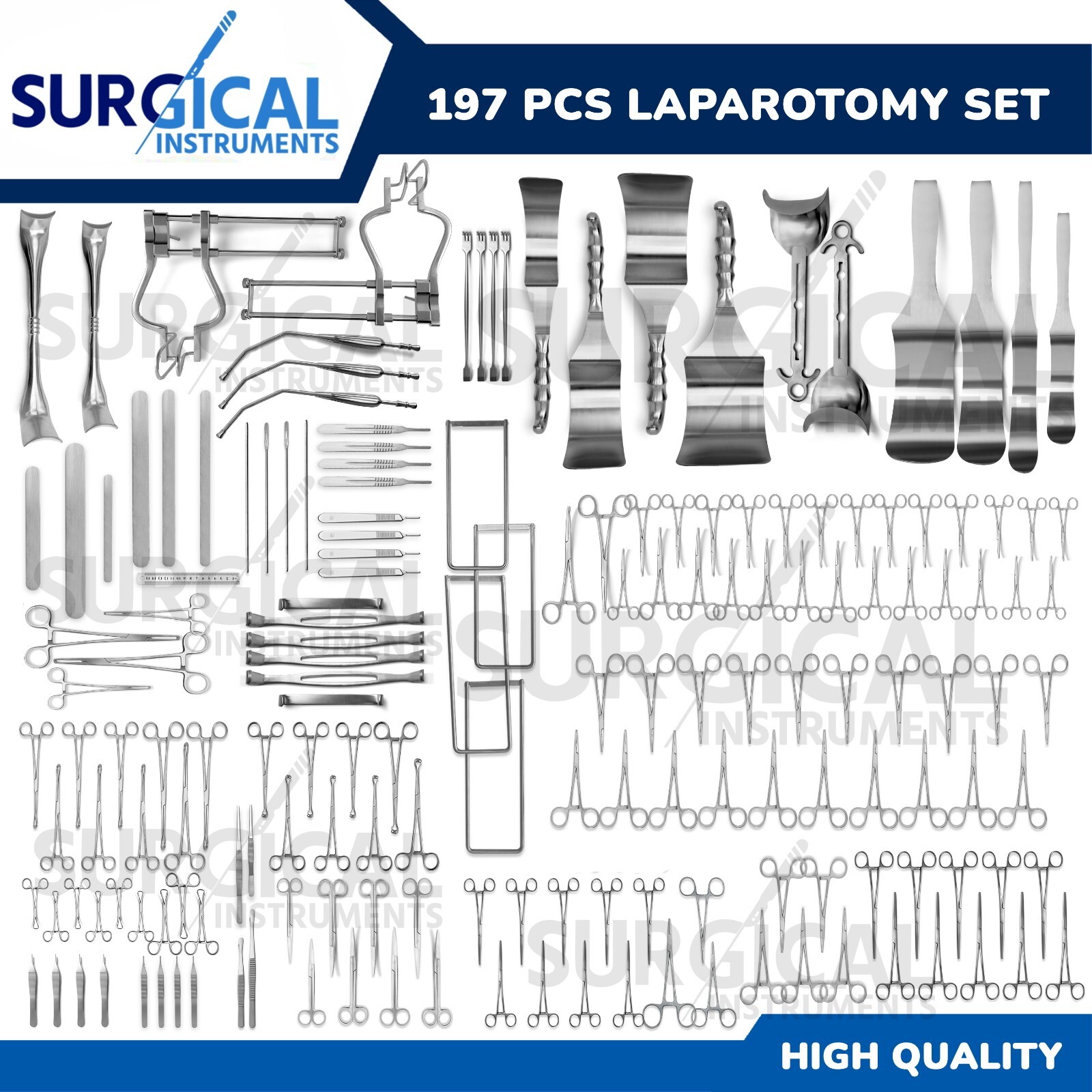 197 pcs Laparotomy Set – Surgical Medical Instruments Lot New Excellent quality