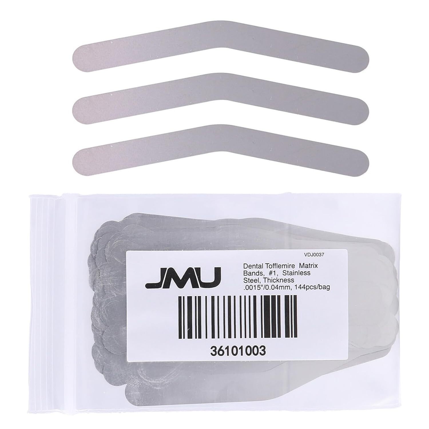 144Pcs JMU Dental Matrix Bands 1# 2# Tofflemire Type Thickness .0015″/0.04mm